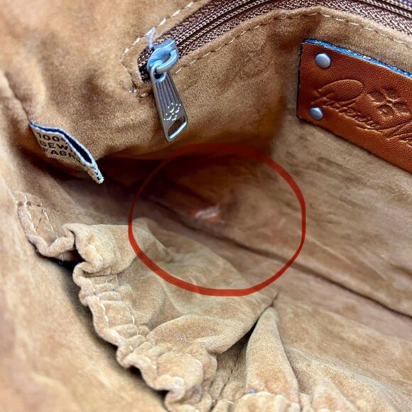 Patricia Nash Cassini Tooled Brown Turquoise Leather Wristlet - Picture 7 of 7